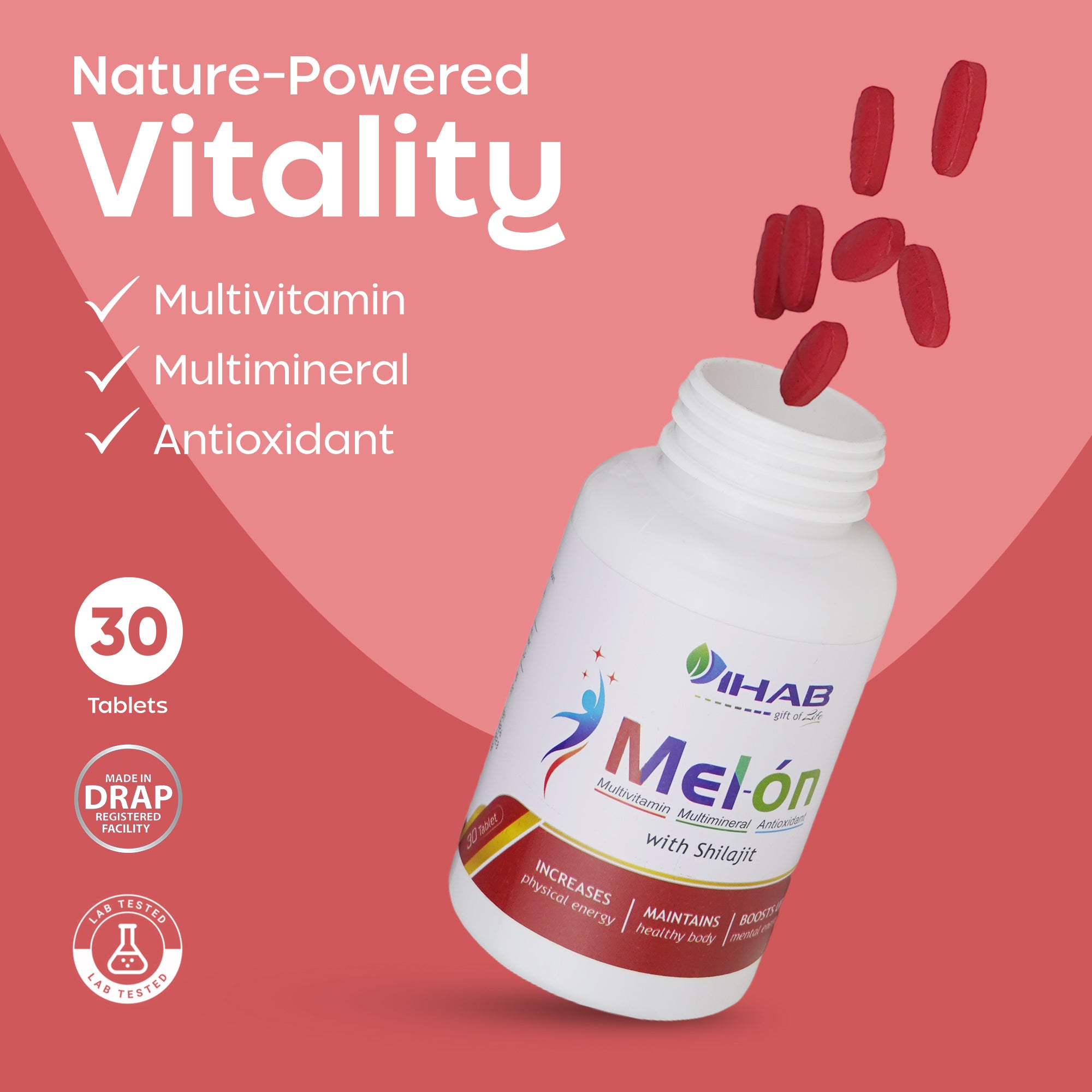 Melon Multivitamin Multimineral Antioxidant with Shilajit